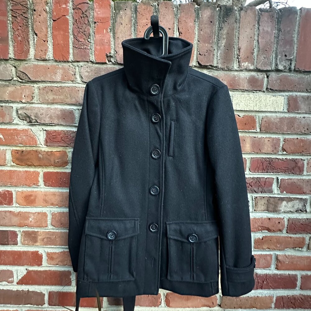 GAP Black Wool Peacoat with belt